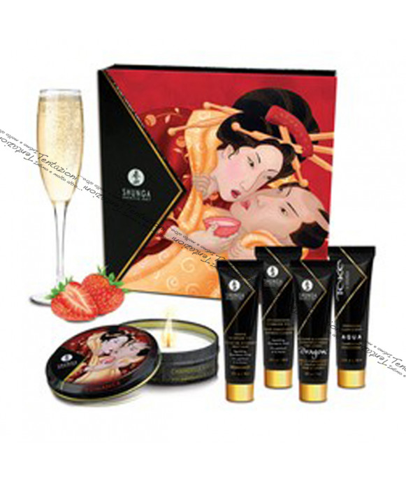 Geisha Secret Kit al Vino Frizzante e Fragola SHUNGA