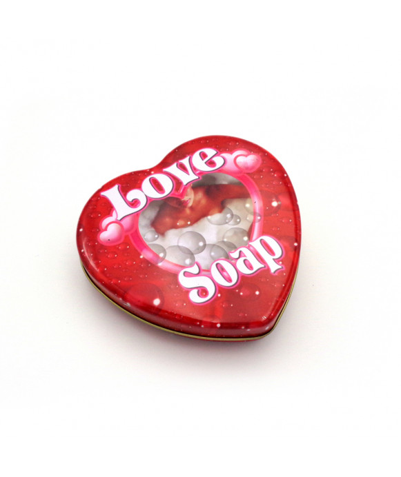 Cofanetto di Latta a forma di Cuore con una Saponetta Love Soap